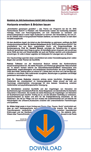 64.DHS Fachkonferenz SUCHT